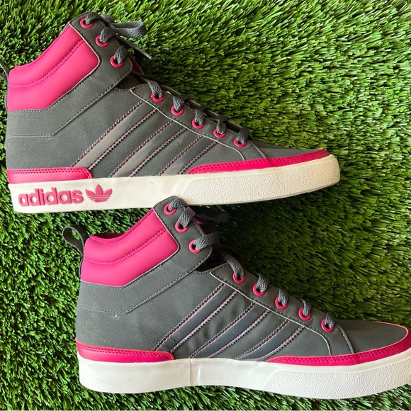 adidas Shoes - Women’s Adidas Hi Top Basketball Shoes / Pink and Grey